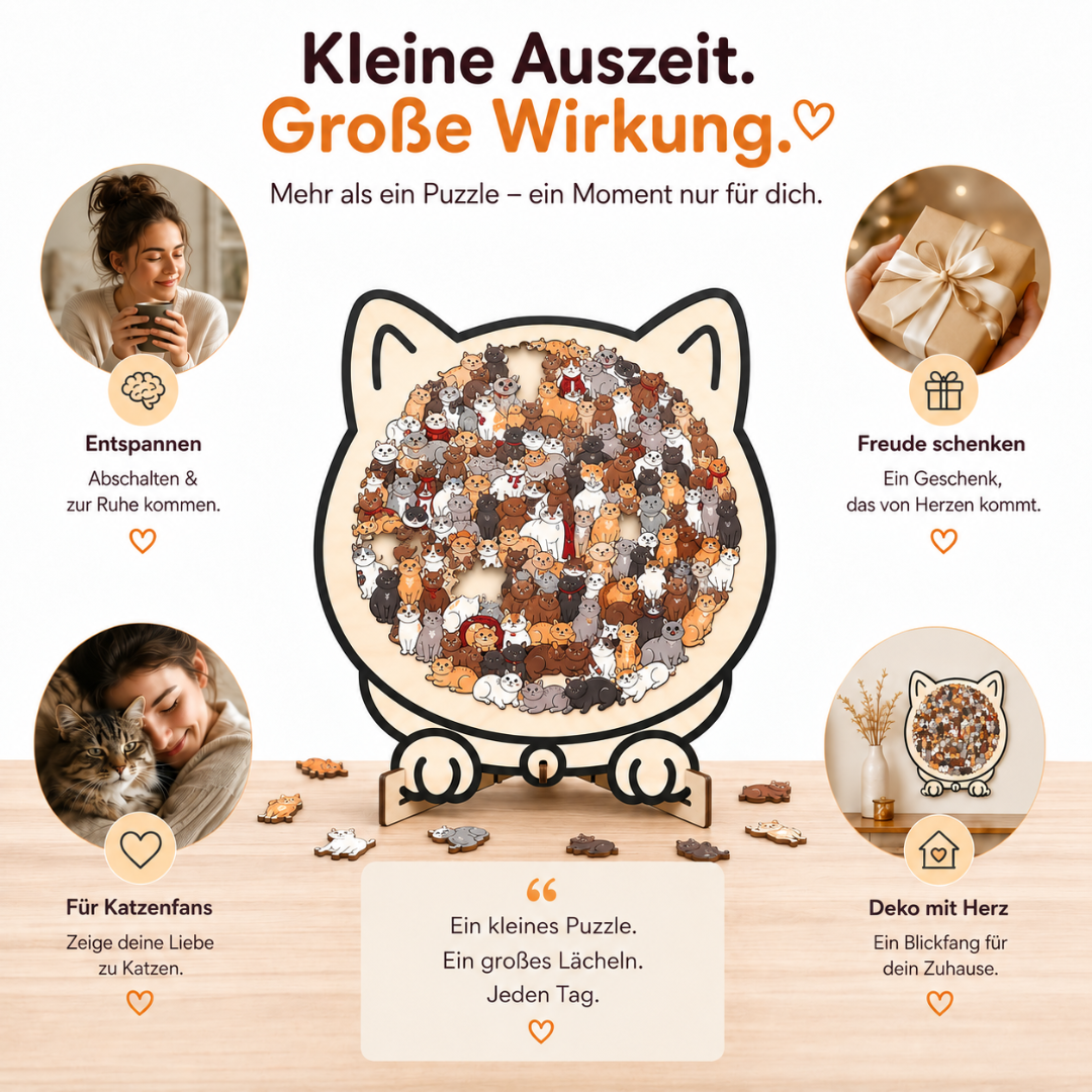 Wooden Puzzle for Cat Lovers