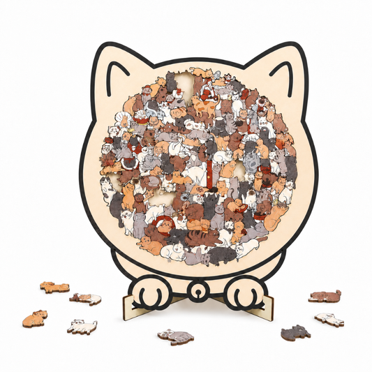 Holzpuzzle für Katzenfans