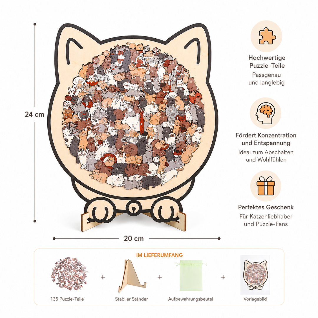 Wooden Puzzle for Cat Lovers